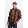 GP1121 Αντρικό Δερμάτινο Bomber Red Brown