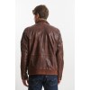 GP1121 Αντρικό Δερμάτινο Bomber Red Brown