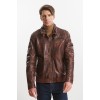 GP1121 Αντρικό Δερμάτινο Bomber Red Brown